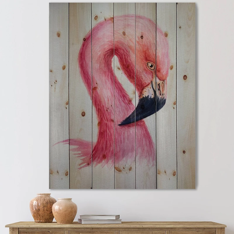 Designart - Portrait of Pink Flamingo IV