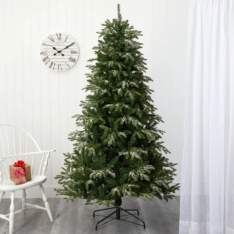 7ft. Pre-Lit Snowed Grand Teton Artificial Christmas Tree with Clear LED Lights