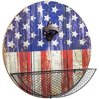 American Flag Bottle Opener & Cap Catcher Wall Décor
