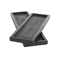 Black Textured Marble Tray Set