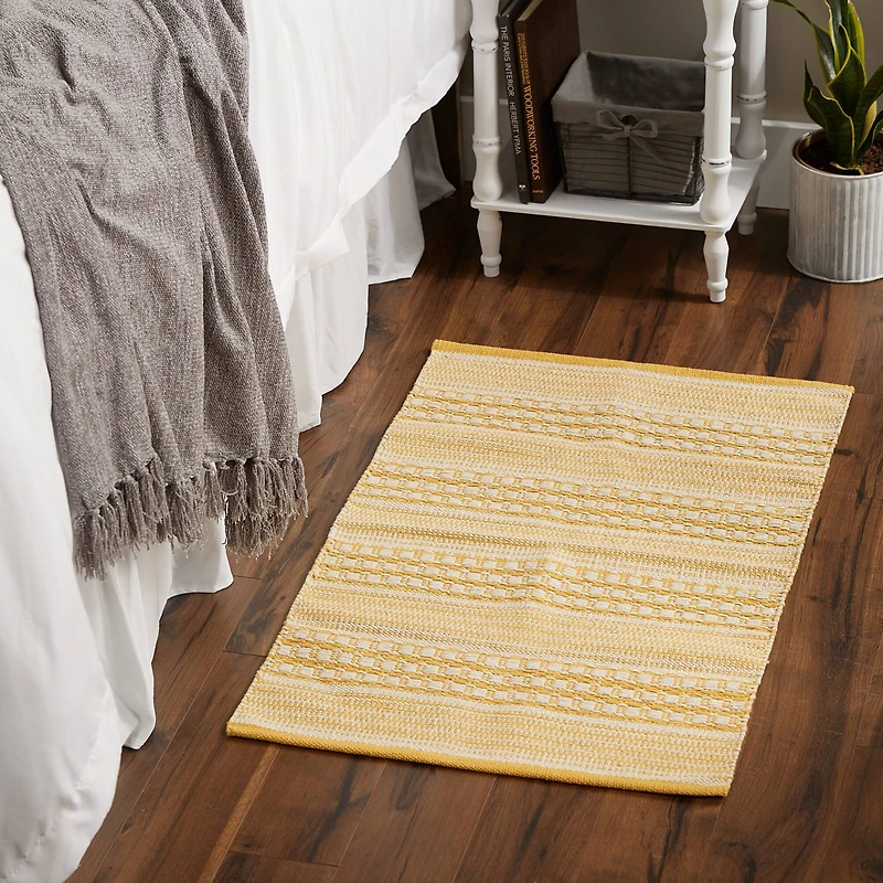 DII® Honey Gold Dobby Stripe Hand-Loomed Rug, 2ft. x 3ft.