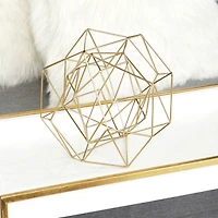 CosmoLiving by Cosmopolitan Gold Metal Modern Geometric Sculpture Set