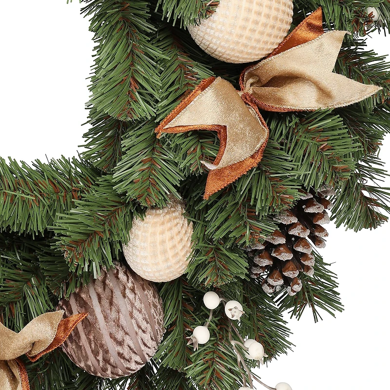 28" Pinecone & Ornament Wreath by Ashland®