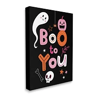 Stupell Industries Boo To You Smiling Halloween Elements Canvas Wall Art