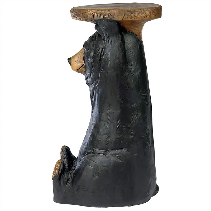 Design Toscano 24" Black Forest Bear Pedestal Table