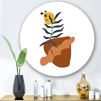 Designart - Elementary Shapes With Abstract Flowers Plants VI