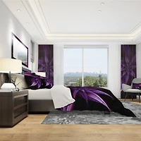 Designart 'Fractal Flower Purple' Modern & Contemporary Bedding Set