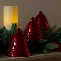 6.5" Musical Lighted Red Bells Christmas Décor Set