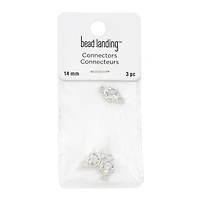 14mm Rhodium Circle Connectors, 3ct. by Bead Landing™