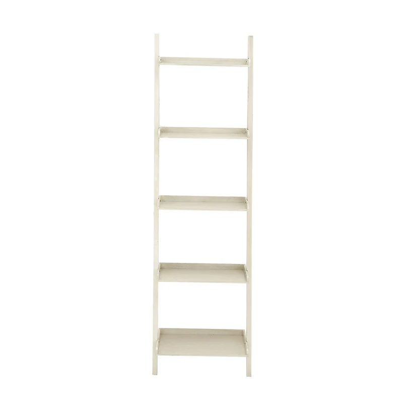 White Wood Traditional Shelving Unit, 69 " x 20 " x 14 "