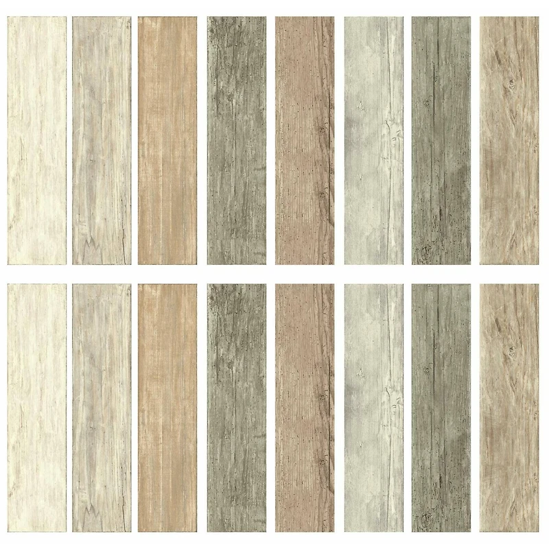 Roommates Distressed Barn Wood Plank Peel & Stick Giant Wall Decals