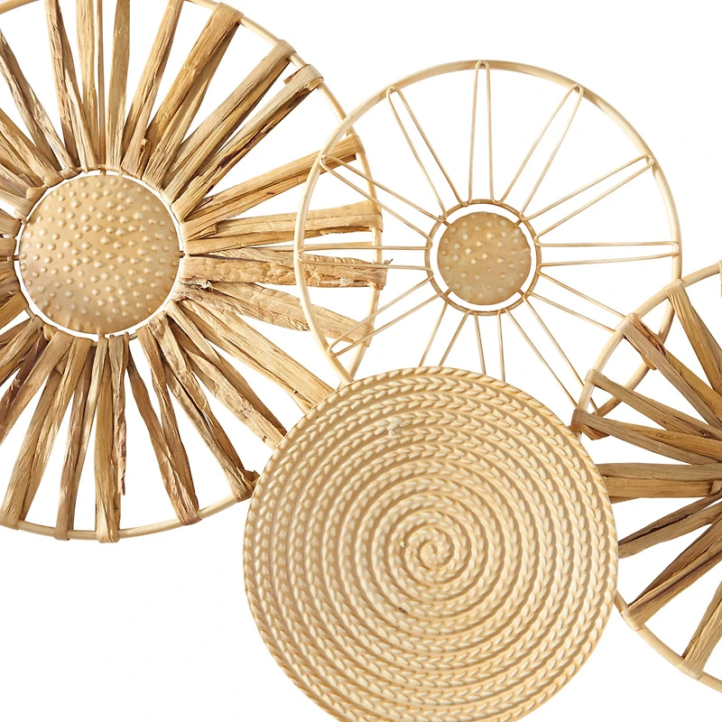 The Novogratz Brown Metal Plate Wall Decor with Textured Pattern 43" x 2" x 19"