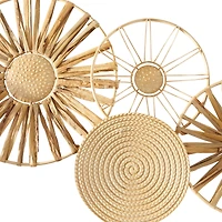 The Novogratz Brown Metal Plate Wall Decor with Textured Pattern 43" x 2" x 19"