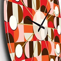 Designart 'Retro Geometric Design Ii Mid-Century Modern Wall Clock