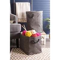 DII® Large Round Diamond Basketweave Paper Bin