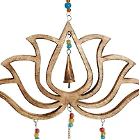 Gold Mango Wood Eclectic Style Windchime, 15" x 30"