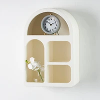 24" Cream Geometric Arched Wall Shelf