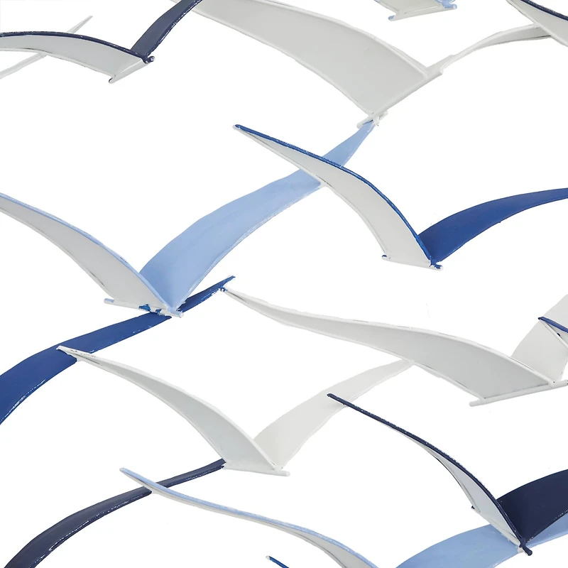 Blue Metal Coastal Wall Decor, 25" x 48" x 3"