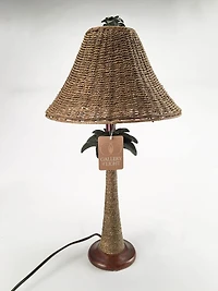 25.5" Palm Tree Rattan Lamp