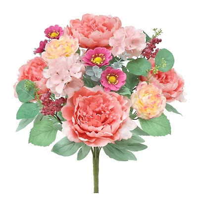 21" Coral Peony & Hydrangea Mix Deluxe Bush by Ashland®