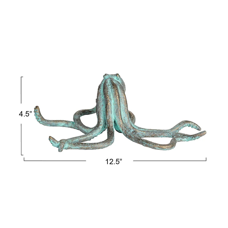 Hello Honey® 12.5" Teal Verdigris Octopus Tabletop Décor