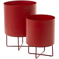 CosmoLiving by Cosmopolitan Red Metal Planter Set