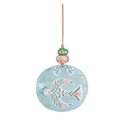 Hello Honey® 5.5" Multicolor Dove Embossed Metal Ornament