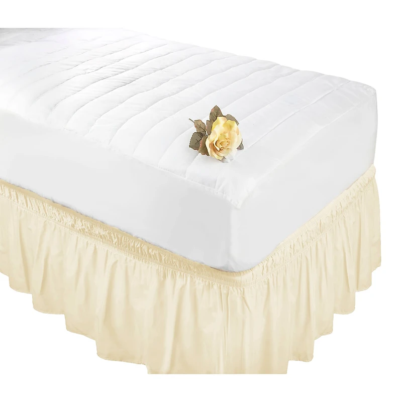 Home Details Beige Wrap Around Bed Ruffle, Twin/Full