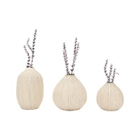 Hello Honey® White Stoneware Vases with Textured Black Polka Dots Set