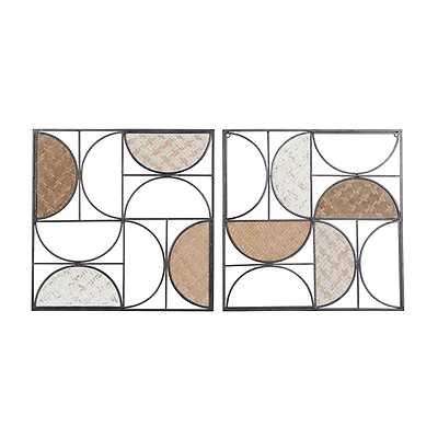 Brown Metal Contemporary Wall Décor Set