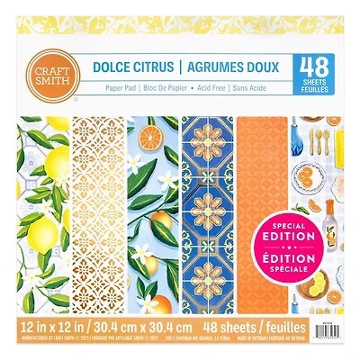 Craft Smith 12" x 12" Dolce Citrus Paper Pad, 48 Sheets