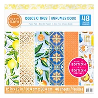 Craft Smith 12" x 12" Dolce Citrus Paper Pad, 48 Sheets