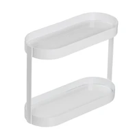 Honey Can Do White 2-Tier Metal Bathroom Counter Organizer Shelf