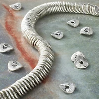 Rhodium Metal Wavy Disc Beads, 8mm by Bead Landing™