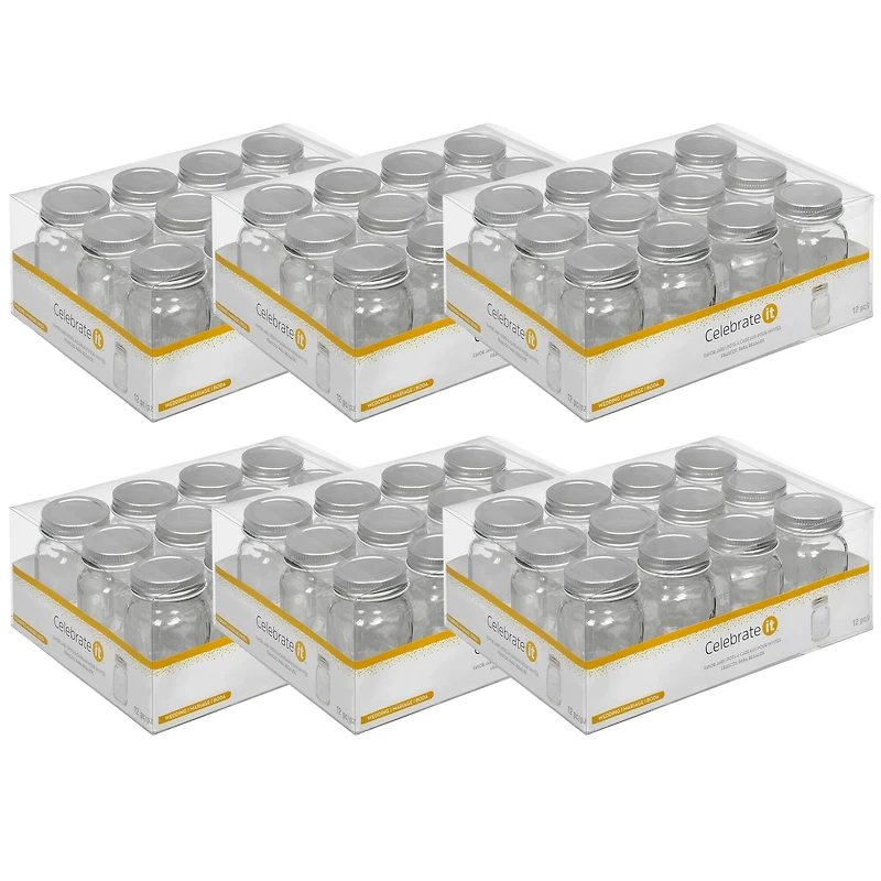 6 Packs: 12 ct. (72 total) Mini Mason Jars by Celebrate It™