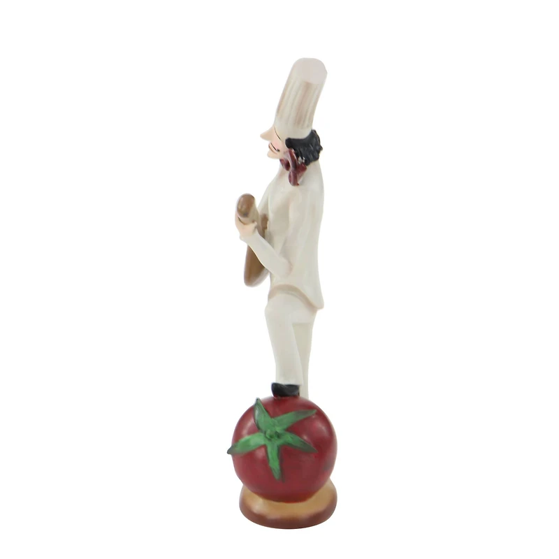 White Polystone Traditional Chef Sculptures, Set of 3