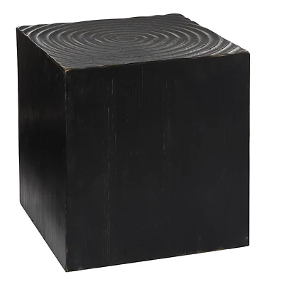 19" Black Rustic Wood Accent Table