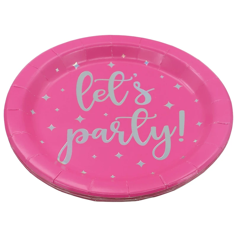7" Hot Pink Let's Party Snack Plates, 8ct. by Celebrate It™