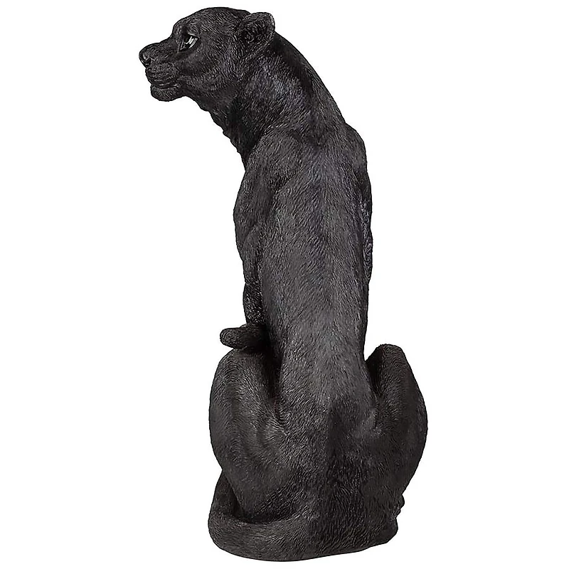 Design Toscano 22.5" Pensive Panther Black Jaguar Statue