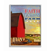 Stupell Industries Faith Family Farm Wall Art in Gray Frame