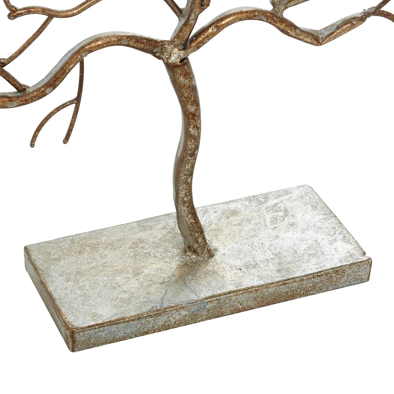 32" Silver Metal Tree Sculpture