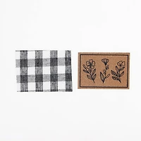 Mini Plaid & Natural Flower Doormat by Make Market®