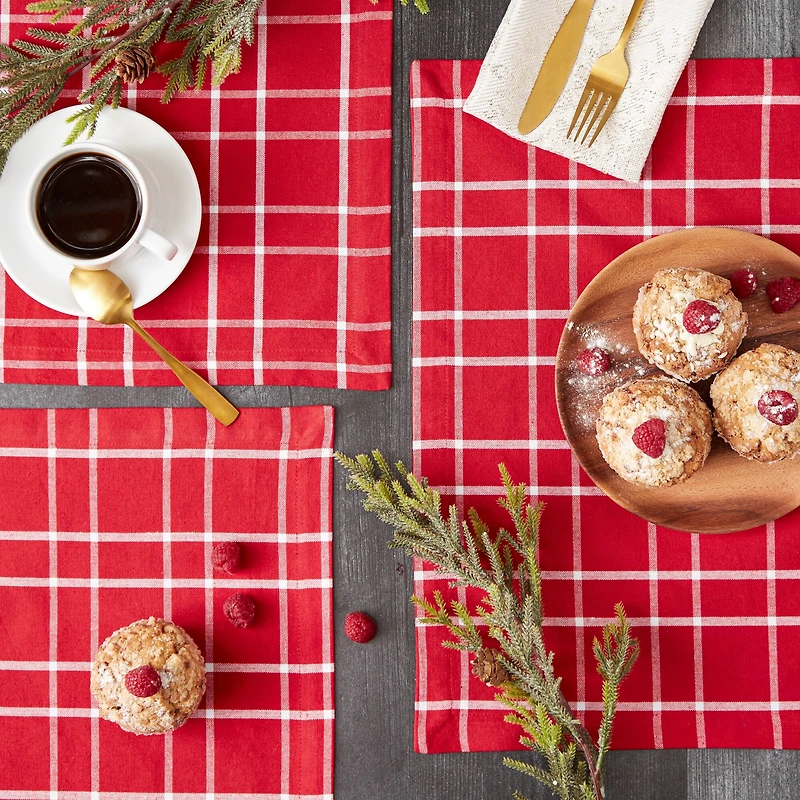 DII® Holly Berry Plaid Placemat, 6ct.