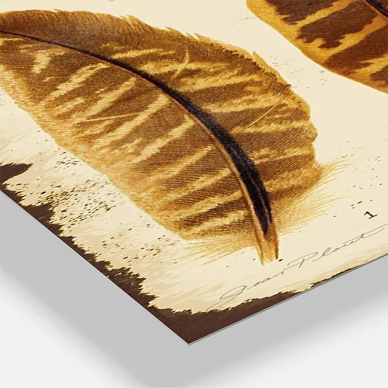 Designart Five Pheasant Feathers Multipanel Wall Clock