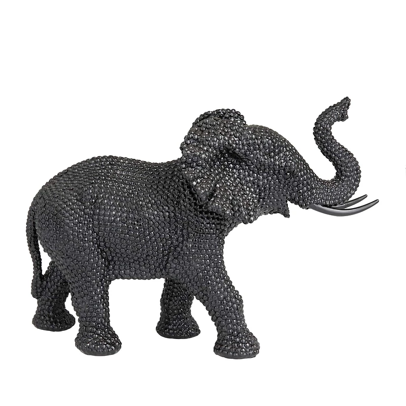14" Black Contemporary Elephant Sculpture