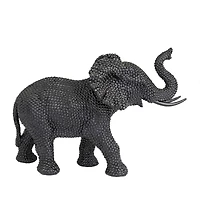 14" Black Contemporary Elephant Sculpture