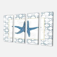 Designart - Navy Starfish with Gold