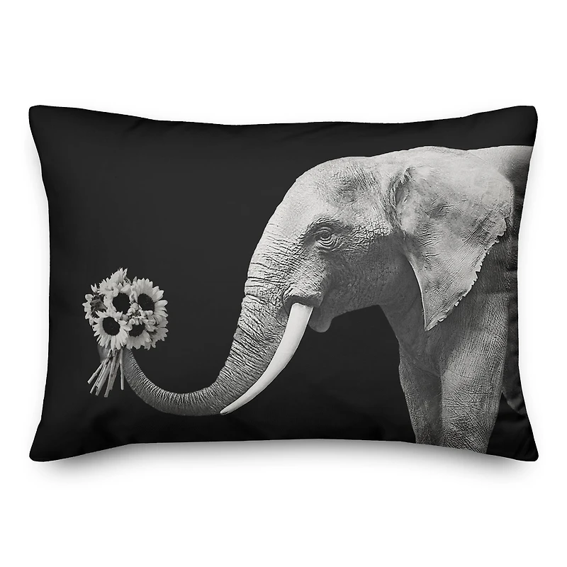 Elephant Bouquet 14" x 20" Throw Pillow