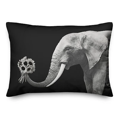 Elephant Bouquet 14" x 20" Throw Pillow