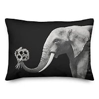Elephant Bouquet 14" x 20" Throw Pillow